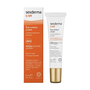 SESDERMA C-VIT Crema Contorno de Ojos Hidratante | Anti-edad ideal para Arrugas, Patas de Gallo, Ojeras, Hinchazón | Crema para ojeras | Efecto Anti-fatiga | 15 ml