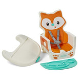 Infantino - Silla de bebé 4 en 1 – Ahorro de espacio, elevador multietapa y silla para niños pequeños con alfombrilla multiusos para comida y charola apta para lavavajillas, en un diseño de zorro