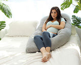 almohada para embarazo, almohada de cuerpo entero en forma de U y soporte de maternidad – apoyo para espalda, caderas, piernas, para mujeres embarazadas, Gris - Terciopelo, Solid Body