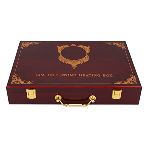 Caja de Calentamiento de Piedra Caliente,ANGGREK Calentador de Piedra de Masaje Profesional Calentador de Piedra de Masaje Eléctrico Portátil Caja de Calentamiento de Piedra Caliente de Gran