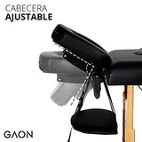Cama para Masajes Portatil Plegable Profesional Camilla Fisioterapia Ideal para Tatuar SPA Quiropraxia o Facial con Estuche y de Altura Ajustable (Negro)
