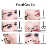 ▶ MyDear Set de Herramientas 19 en 1 para Manicura Y Pedicura, Acero Inoxidable, con Cuero Negro Caso de Viaje