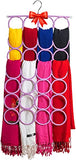 Percha para bufanda ~ Soporte multiusos para armario ~ Eliminación de desorden y ahorro de espacio para bufandas, chal, cinturones y accesorios ~ Percha para bufanda 28 anillos (morado lavanda)