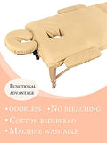 Sábanas de mesa de masaje, sábanas profesionales de spa para mesa de masaje, reutilizables, lavables, sábanas de cama de spa (amarillo claro, mesa de masaje no incluida)