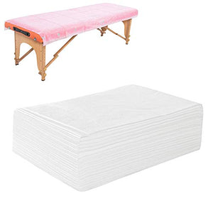 Sábanas desechables para cama de spa, salón de belleza, hotel, masaje, impermeable, a prueba de aceite, transpirable, no tejida, 80 x 70 pulgadas, 20 unidades, Blanco