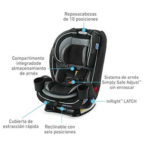 Graco TrioGrow SnugLock LX - Asiento de coche 3 en 1, asiento de bebé a niño, Sonic