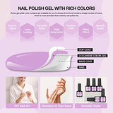 Kit Manicura Uñas Semipermanente 36W Lámpara LED/U-V 10 Colores Esmaltes Semipermanentes Base Coat Top Coat Kit Uñas de Gel Completo