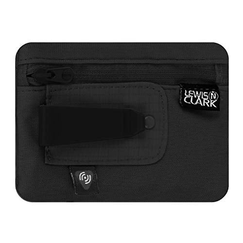 Lewis N. Clark - Cartera de cinturón de viaje con bloqueo RFID, Rfid Clip Stash, Negro, Una talla