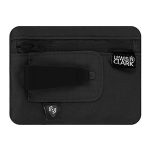 Lewis N. Clark - Cartera de cinturón de viaje con bloqueo RFID, Rfid Clip Stash, Negro, Una talla