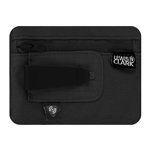Lewis N. Clark - Cartera de cinturón de viaje con bloqueo RFID, Rfid Clip Stash, Negro, Una talla