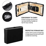 ▶ Cama De Masaje  cama de masaje portátil, mesa de terapia de masaje, cama de spa de 84 pulgadas, ajustable, 2 pliegues, cama de salón con bolsa no tejida, color negro