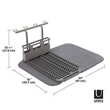 ▶ Escurridor  Umbra UDRY DISHRACK W/Dry Mat Charcoal, 24 x 18 x 10.8