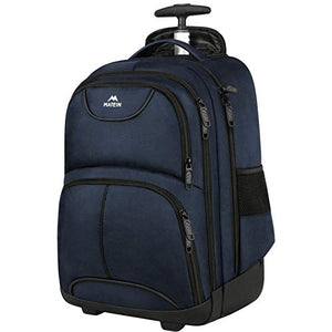 Mochila con Ruedas, Mochila para computadora portátil con Ruedas Impermeable para Viajes,Bolsa de Equipaje Bolsa de computadora Escolar para Hombres Mujeres aptas para portátil 15.6,Color Azul