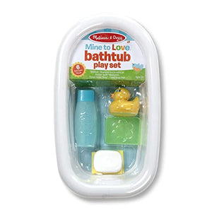 Melissa & Doug Mine to Love Juego de bañera y Accesorios de baño para muñecos bebé - Blanco (6 Piezas)