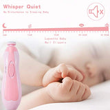Lima de uñas bebe, Cortaúñas para bebe eléctrico, Pulidor de uñas para bebés, Luz LED, Cortaúñas Versátiles，Lima de uñas para el cuidado del bebé (Rosa)