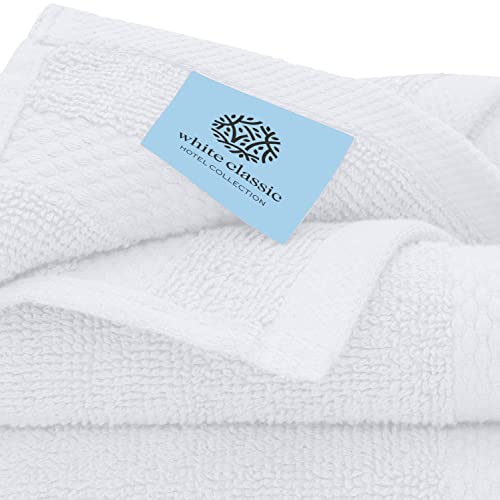 Toallitas de algodón de Lujo, tamaño Grande, para Hotel, SPA, baño, 12 Unidades, Color Blanco