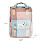 Mochila de Viaje Cute 13 pulgadas para Laptop a Prueba de Agua Vintage Mujer 14.9" (Rosa&Gris)