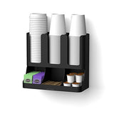 Organizador de 6 compartimentos para condimentos y tazas, Negro, 1