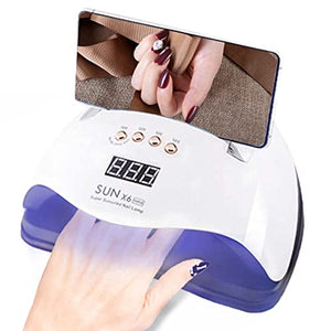 Lámpara de uñas para esmalte de gel, 180W 45 UV/ LED Secador de uñas profesional UV Lámpara de uñas LED con 4 ajustes de temporizador, Pantalla LCD, Función de temporizador de memoria y pausa, lámpara de gel de curado portátil más rápido