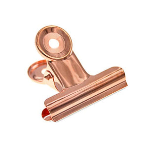 Paquete de 20 pinzas de metal grandes, 51 mm, color plateado para bulldog/bisagra de papel, para suministros de oficina en casa, Rose gold., 2 Inch - Rose Gold