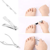 ▶ Herramientas de manicura, Sebami juego de cortauñas de 12 Piezas Herramienta Manicura de Acero Inoxidable herramientas de uñas con estuche de cuero