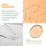 Serum Antimanchas 10% Niacinamida 62% menos Melasma Toleranza Serum Facial Skin Care Dermatológico Dermacosmético - Suero Facial Anti-Pigmento para control de grasa y poros abiertos efecto Despigmentante Facial