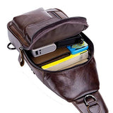 Mochila de cuero para hombre y mujer, bandolera de hombro, para día al aire libre, viajes, deportes, camping, senderismo, táctica, Viajar, Negro, Mochilas Daypack