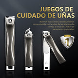 Wanmat Juego de cortaúñas, cortaúñas de acero inoxidable extra afilado para uñas y uñas de los pies, cortaúñas profesional para uñas gruesas o encarnadas, 3 cortadores de uñas para mujeres y hombres(negro)
