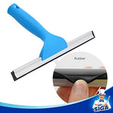 MR.SIGA Combo Profesional de Limpieza de Ventanas - Escobilla de Goma y Limpiador de Ventanas de Microfibra, 25 cm