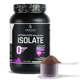 Sascha Fitness Isolate Bote de Proteína, 100% proteína GRASS-FED, Sabor Chocolate, 907 gr