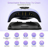 Lámpara de uñas LED UV de 168 W, luz de gel para esmalte de uñas, máquina secadora UV con 4 ajustes de temporizador, lámpara de curado profesional de salón con mango portátil, pantalla digital, sensor automático de uñas y uñas de los pies, color azul