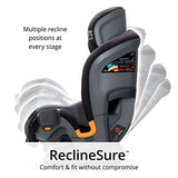Chicco Fit4 - Asiento convertible de coche 4 en 1, todo en uno, más fácil, desde bebés hasta niños, 10 años de uso - Onyx