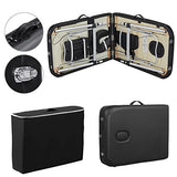 Mesas de masaje, cama de pestañas portátil para extensiones de pestañas, mesa de tatuaje, altura ajustable, cama de spa ligera con bolsa no tejida, color negro