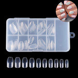 500 Pcs Nails Uñas Postizas Full Cover Nail Uñas Falsas Puntas de Uñas Postizas Uñas Uñas Postizas de Gel Art Tips Sets Funda Completa Uñas Postizas para Bailarina Cosplay Office Lady Puntas de Uñas Postizas Transparente Tamaño Variado Acrílico con Caja p