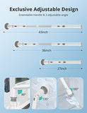 Voweek Cepillo limpiador eléctrico giratorio con brazo de extensión ajustable y 4 cabezales de limpieza reemplazables para baño, bañera, baldosa, suelo