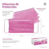 Best Trading Cubrebocas Rosa 50 piezas, Mascarilla Desechable Termosellada Tricapa, Caja de Tapabocas con 50 Piezas con Ajustador Nasal Oculto y Tecnología Ligera de Filtrado Efectivo