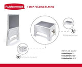 Rubbermaid  Folding 1-Step Plastic Stool, 300-pound Capacity, White
