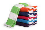 Toalla de playa 100% algodón Toalla de baño, paquete de 6, toalla de playa Cabana Stripe, toallas de piscina grandes (30" x 60"), toallas de baño altamente absorbentes, ligeras, suaves y de secado rápido, para fiestas, invitados