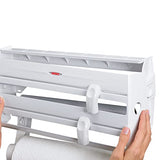 Dispensador de Toalla de Papel Empotrado | Envoltorio de plástico, y Aluminio con Estante para Especias | Blanco