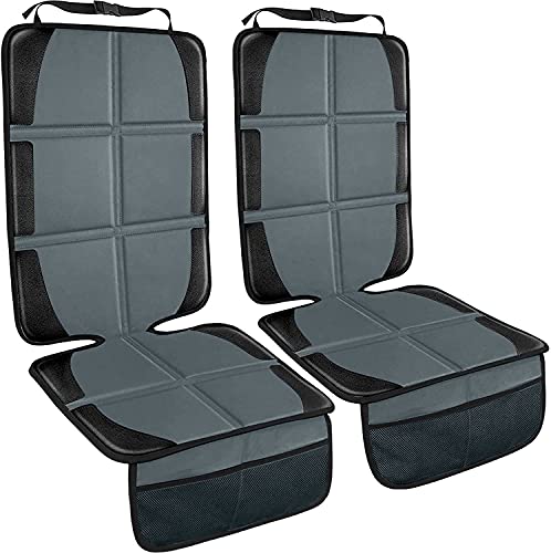 Protector de asiento de coche, paquete de 2 protectores de asiento de coche grandes para asiento de coche de bebé, grueso