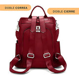 Bolso Mochila Para Mujer Moderna, Bolsa Casual Impermeable, Backpack Antirrobo, Para Hombro y Espalda, Medidas: 31 X 14 X 31cm (Color Rojo)
