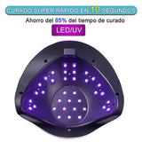 Lámpara de uñas para esmalte de gel, 168W 42 LED Secador de uñas profesional UV Lámpara de uñas LED con 4 ajustes de temporizador, Pantalla LCD, Herramientas profesionales de decoración de uñas con sensor automático, Función de temporizador de memoria y p