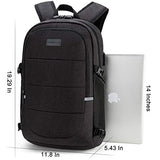 Mochila antirrobo, Mochila Impermeable,DOXUNGOO Mochila para portátil Hombre Mujer Mochila Aire Libre paracon bloqueo y con USB Puerto y puerto audífonos para Laptop hasta 15.6 pulgadas (negro)