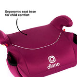 Diono Solana, sin pestillo, asiento elevador sin respaldo único, ligero, lavable a máquina, portavasos, color rosa