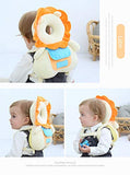 Almohadilla protectora de seguridad para la cabeza para andar al bebé, mochila de protección para la cabeza parlante (león amarillo)