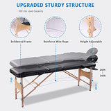 Mesa de masaje profesional de 3 secciones portátil, cama de masaje ergonómica de 84 pulgadas, cama facial de pestañas para esteticista, capacidad de carga de 500 libras, altura ajustable, con accesorios y funda de transporte