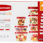 Rubbermaid 2112332 Easy Find - Tapas ventiladas para almacenamiento de alimentos, Paquete variado 40PC, Rojo