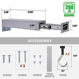 Estantería ajustable para ollas y sartenes, organizador de utilidad, gabinete de cocina, 7 ganchos para colgar, organización y almacenamiento de despensa, color gris