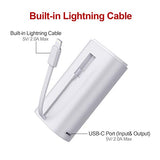 ▶ Cargador portátil de 9000 mAh Ultra Compacto con Cable Integrado, Paquete de batería Externa pequeña Compatible con iPhone 14/14 Plus/14 Pro Max/13/13 Mini/13 Pro Max/12/12/Pro/11/XR/XS/X/8/7/6