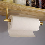 Portarrollos de Papel de Cocina, Portarrollos Autoadhesivo Debajo del Armario, Acero Inoxidable SUS304 Toallero de Pared de Papel Oro